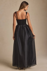 Embellished Corset Gown in Black