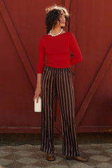 The Silk Pinstripe Drawstring Pant