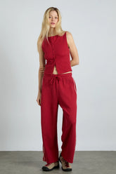piper waffle jogger - red