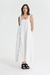 OAKLYN | DRESS RECYCLED TAFFETA WHITE