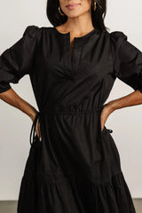 Santa Fe Poplin Midi Dress | Black