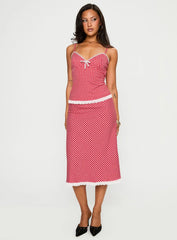 Love In London Set Red Check