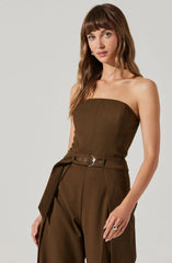 Bryony Tailored Pleat Belted Jumpsuit