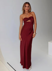 Faviola Strapless Maxi Dress Burgundy