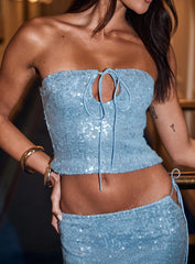 Kalokairi Keyhole Tube Top Blue