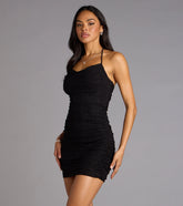 Under My Spell Glitter Halter Mini Dress