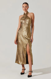 Marissa Halter Neck Midi Dress