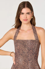 Flared Halter Neck Mini Dress