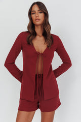 Ryder Drawstring Shorts Burgundy