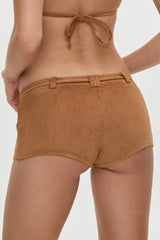 x BELLA HADID Wrangler Suede Booty Shorts - Sunkissed Suede