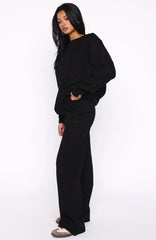Stay Lifted Wide Leg Sweatpants Black