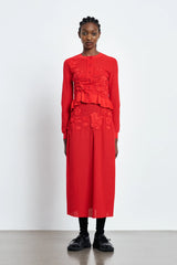 VILLA | SKIRT COLETTE SMOCK KNIT RED/RED