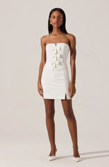 Strapless Layered Bow Mini Dress