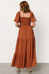 Amaya Smocked Dress | Sandstone