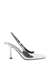 Belinda Pointed Pump in Silver Chrome
