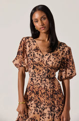 Lavena V-Neck Puff Sleeve Dress