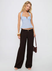 Isabetta Halter Top Blue Stripe