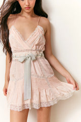 Sibelle Silk Ribbon Mini Dress