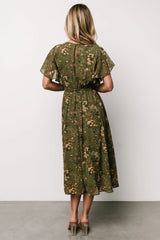 Laurel Midi Dress | Olive Floral