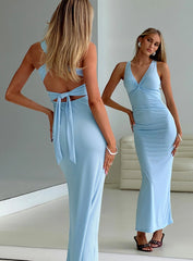 Mesmerise Halter Maxi Dress Blue