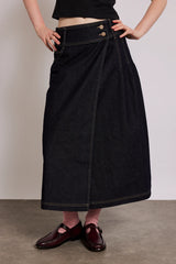 raye denim skirt - dark indigo