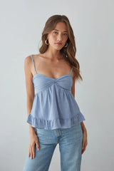 Piper Twist Front Gingham Top