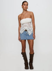 You Were Right Strapless Textured Top Cream