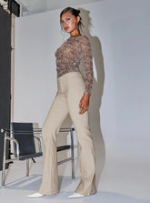 Kinkirk Flared Pants Taupe Petite