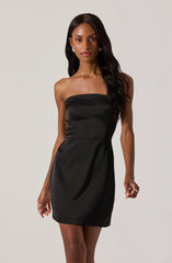 Satin Strapless Mini Dress
