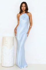 Piazza Nights Satin Maxi Dress Yellow