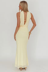 Truth Be Told Reverse Halter Maxi Dress Butter