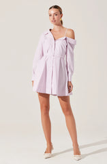 Aveni Off Shoulder Mini Shirt Dress