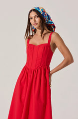 Sweetheart Corset Linen Dress
