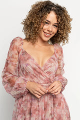 Katara Tulle Maxi Dress | Mauve Floral