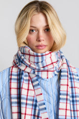 bonnie check scarf in responsible wool