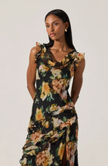 Alinta Ruffle Cowl Neck Dress