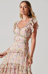 Mable Floral Tiered Ruffle Maxi Dress