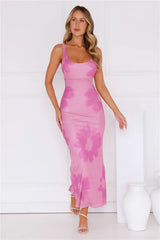 Amber Splendour Mesh Maxi Dress Purple