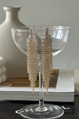 Serena Rhinestone Tassle Drop Studs