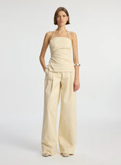 Bennett Sateen Wide-Leg Pant