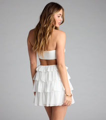Catch Me Twirlin' Ruffle Chiffon Skater Dress