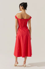 Charelin Linen Off Shoulder Dress