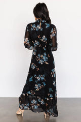 Luciana Maxi Dress | Black + Blue