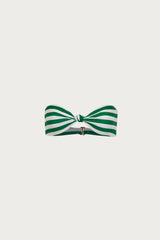 Knotted Bandeau Top (Green Stripe)