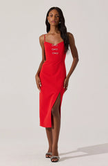 Embellished Bow Detail Midi Dress