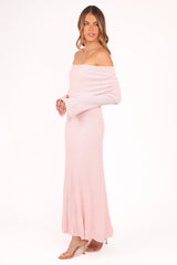 Wilma Off Shoulder Dress - Pink