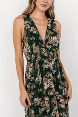 Imogen Maxi Dress | Deep Green Multi
