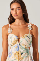 Emese Floral Pleated Maxi Dress