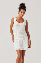 Shereena Pointelle Sweater Mini Dress