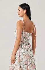 Sariah Pleated Eyelet Midi Dress